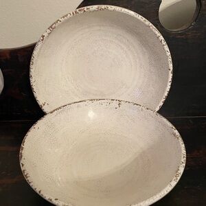 Rustic White melamine bowls